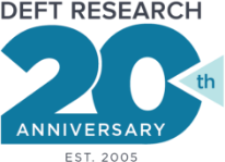 Deft Research 20th Anniversary logo